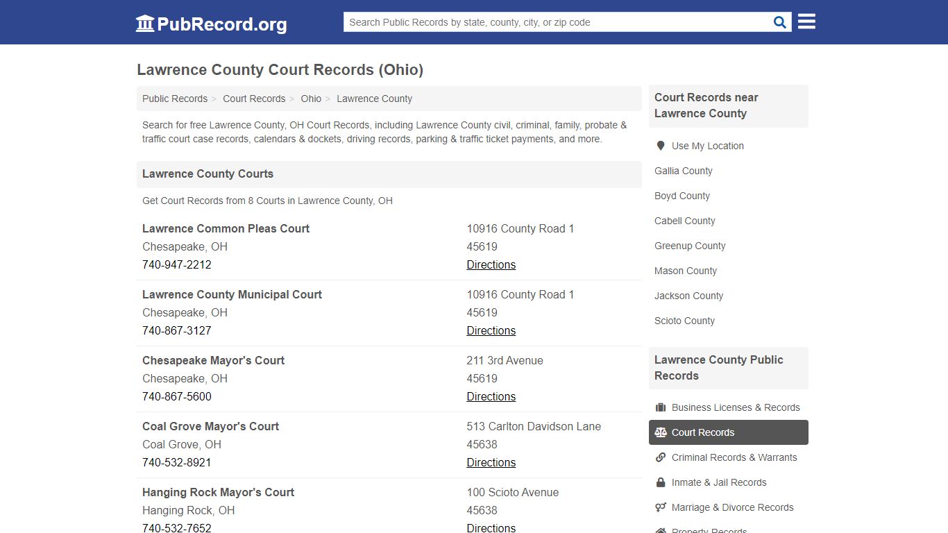 Free Lawrence County Court Records (Ohio Court Records)